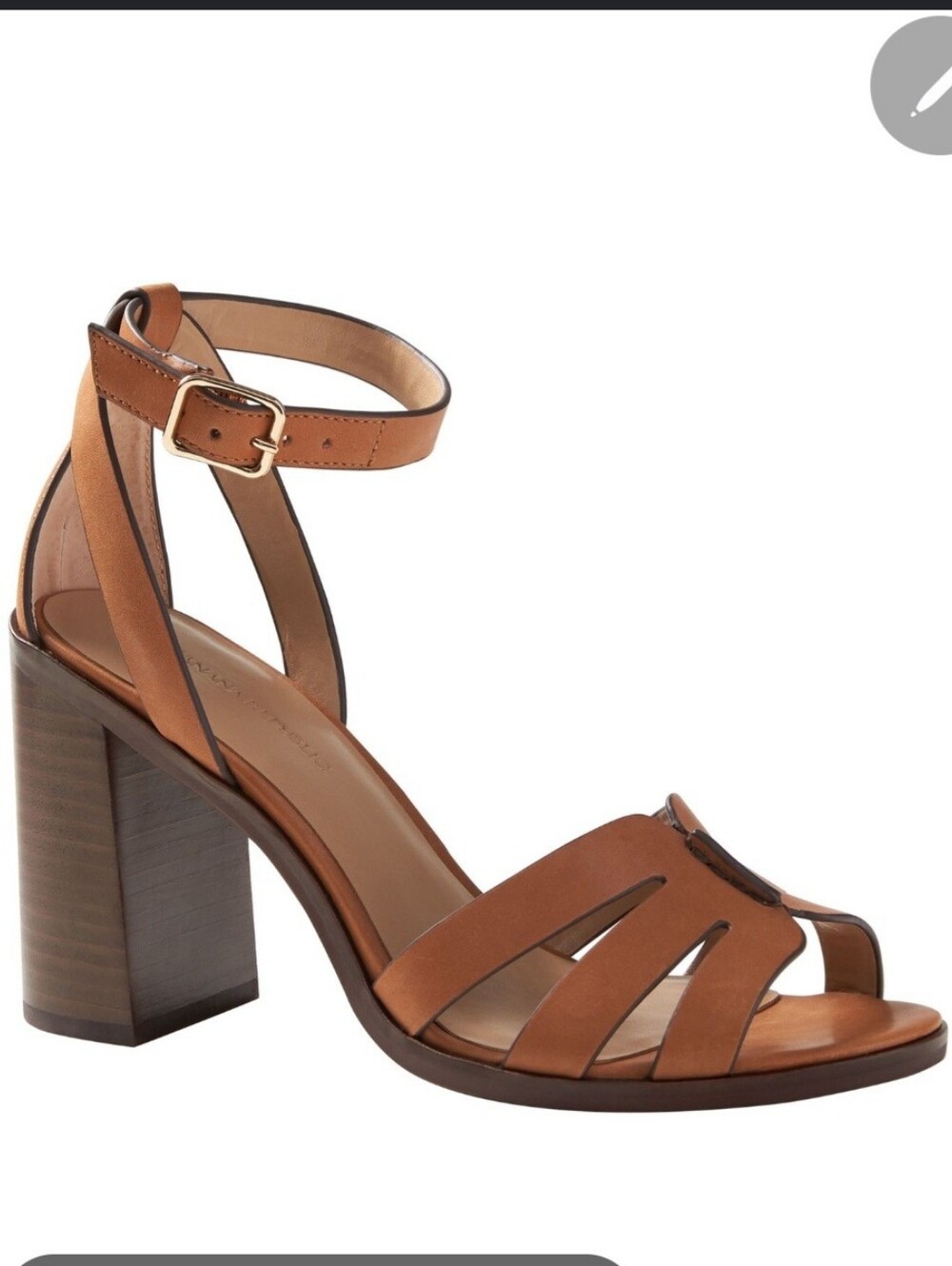 Banana Republic Brown Leather Block Heel Sandals Size 8.5
